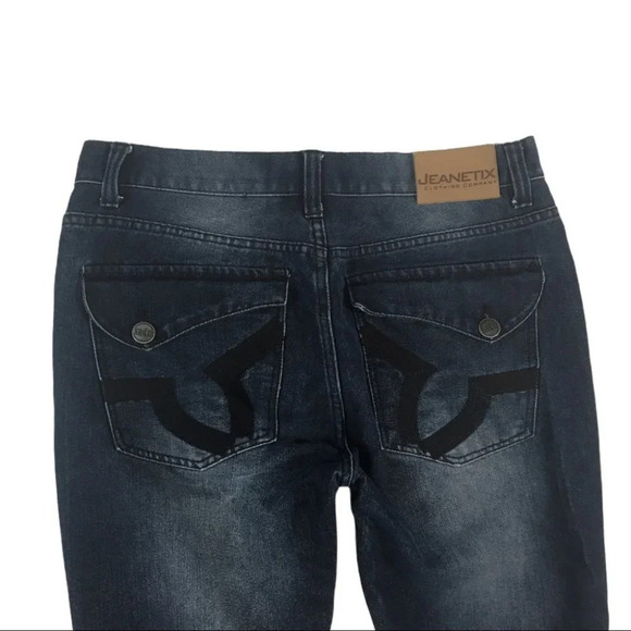 MJ143 Jeanetix Distressed Straight Leg Jeans 32x32 - Picture 5 of 7